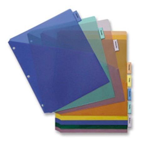 DAVENPORT & COMPANY Poly Index Dividers- w- Pocekt- 8-.50in.x11in.- 8-Tab- Multi DA530630